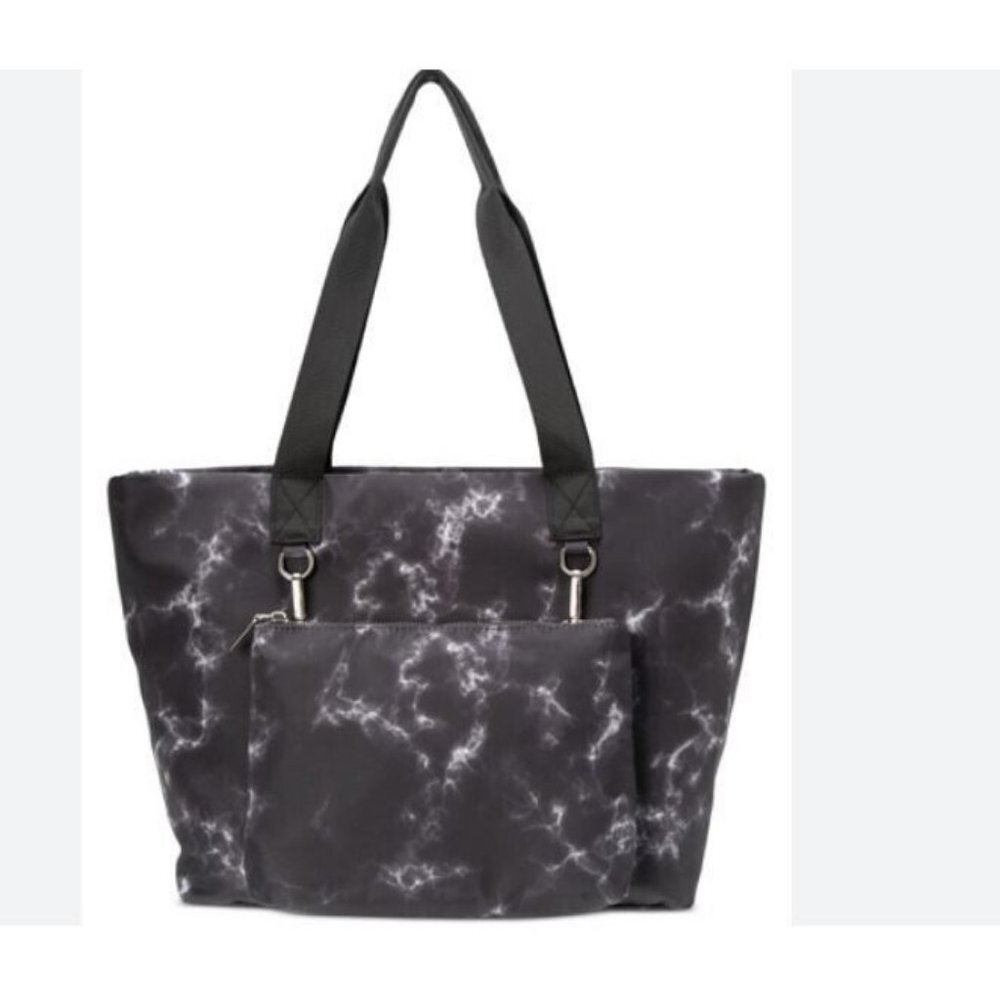 2 Piece SET - INC recycled materials women's LG tote bag + pouch MARBLE